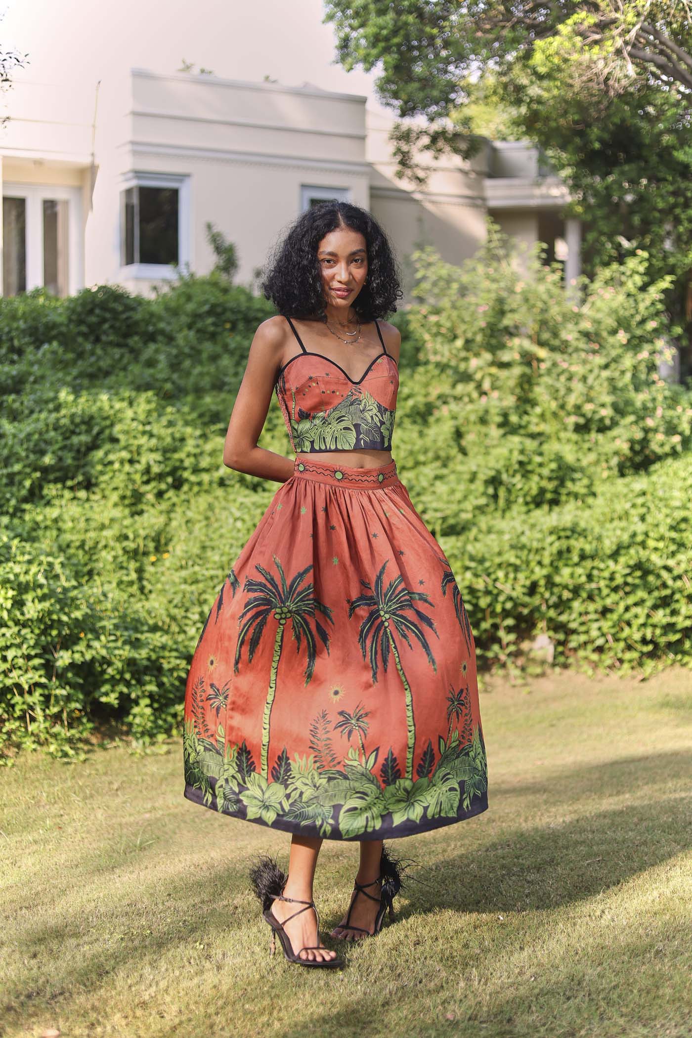 Sara Sunset Palm Skirt